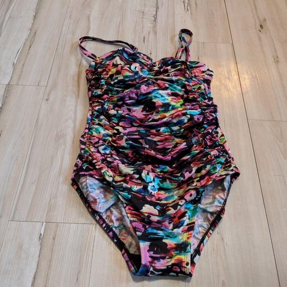 Studio Works sz 10‎ medium Womens swimsuit striped